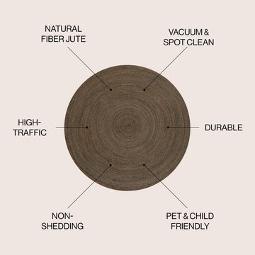 Zara Braided Coastal Cottage Round Jute Round Rug